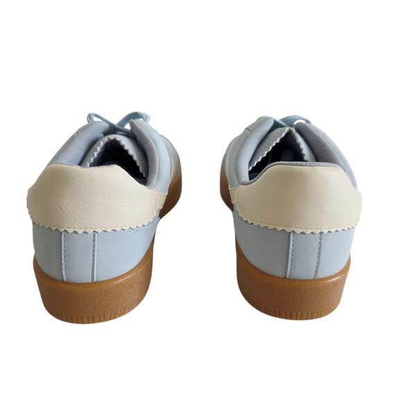 Dolce Vita Baby Blue & Cream Beige Low Top Lace Up Faux Leather Sneakers Size 8 - Picture 5 of 8